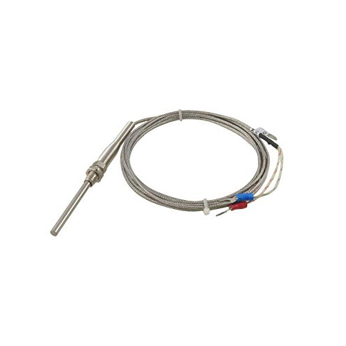 Thermocouple Sensor - Stainless Steel, 6mm Length, Silver | Round Shape, Outer Diameter 1/16 to 1/4 Inch, 4.5mm Thickness, Ideal for Temperature Measurement
