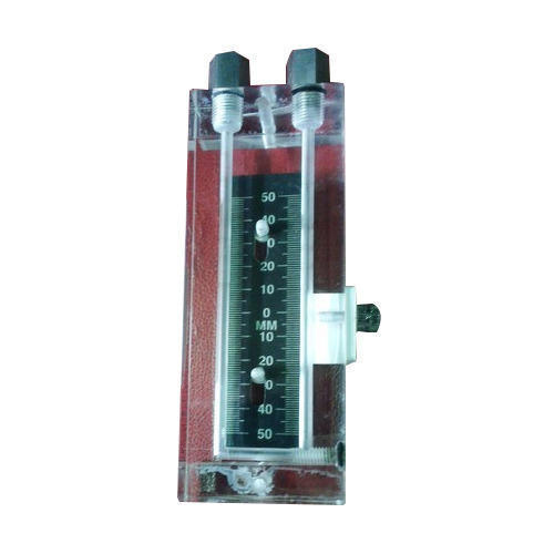 U Tube Manometer - Stainless Steel, 150 - 0 - 150 mm/250 - 0 - 250 mm Size, Red and Silver Color, Square SectionShape