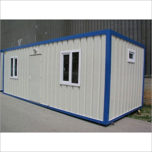 Prefabricated Portable Container - Metal Sheet, Grey Color | One Door, Two Windows, High Mechanical Strength Designed for Office, Warehouse, Workshop Use