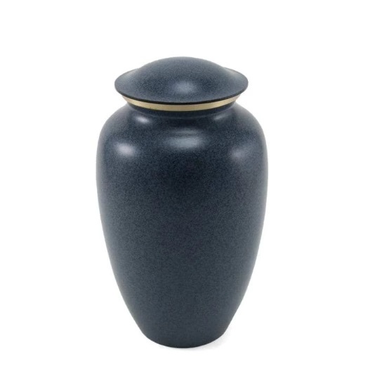 Brown Granite Patriotic Brass Urn - 9.9" H X 6.8" W, Glossy Enamel Finish, Features Floating Hearts Of Love, Ideal For Home Decoration And Memorial Use