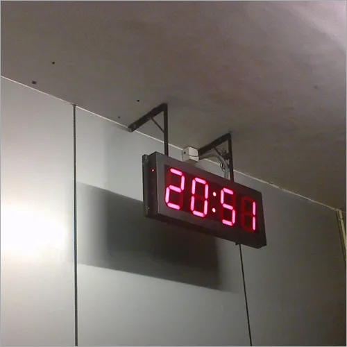 Wall Mounted GPS Clock - Digital Display, Black & Red Color, 200-380 Voltage | Atomic Clock Technology, Maintenance Free, 18-Month Warranty