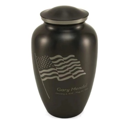 Black New Classic Flag Slate Urn