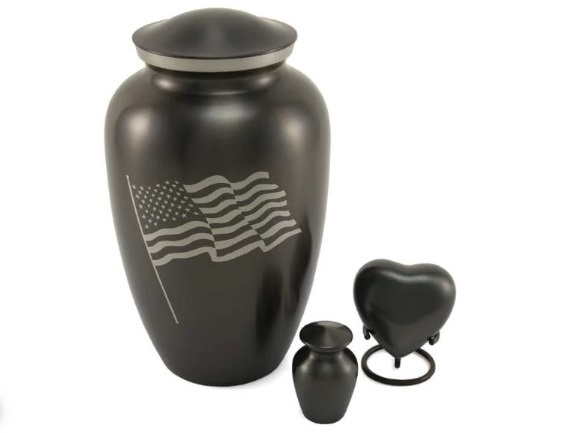 Black New Classic Flag Slate Urn