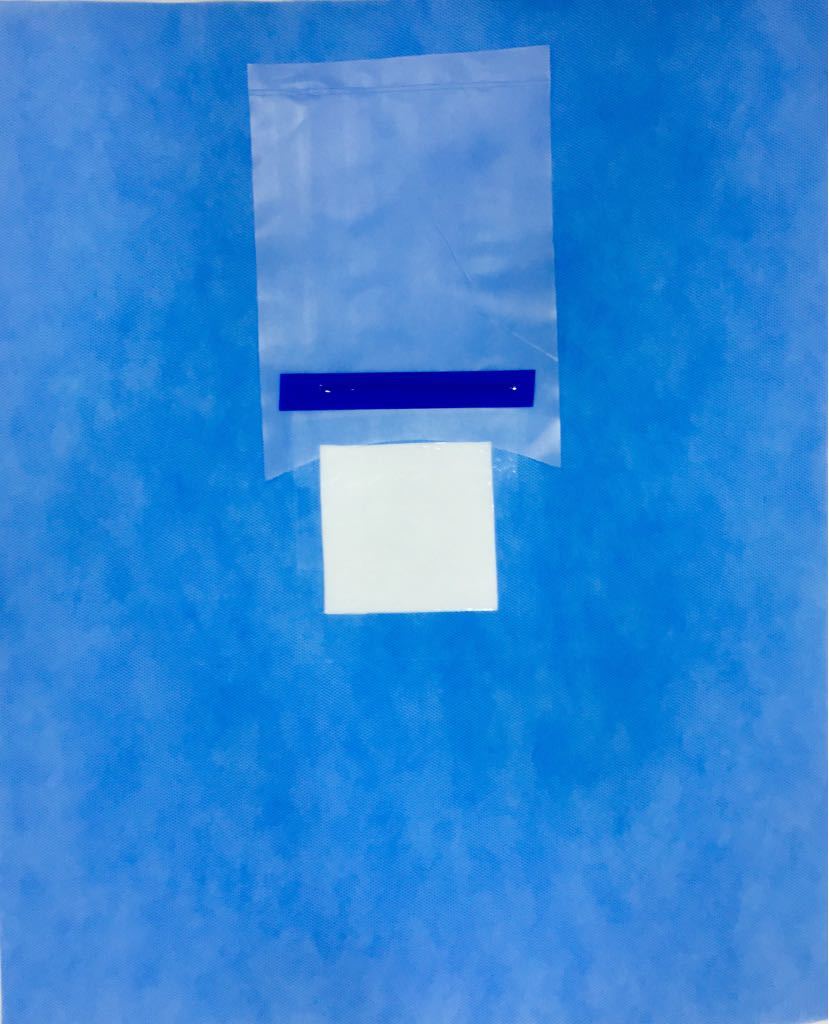 Blue Ophthalmic Eye Drape With Fluid Bag