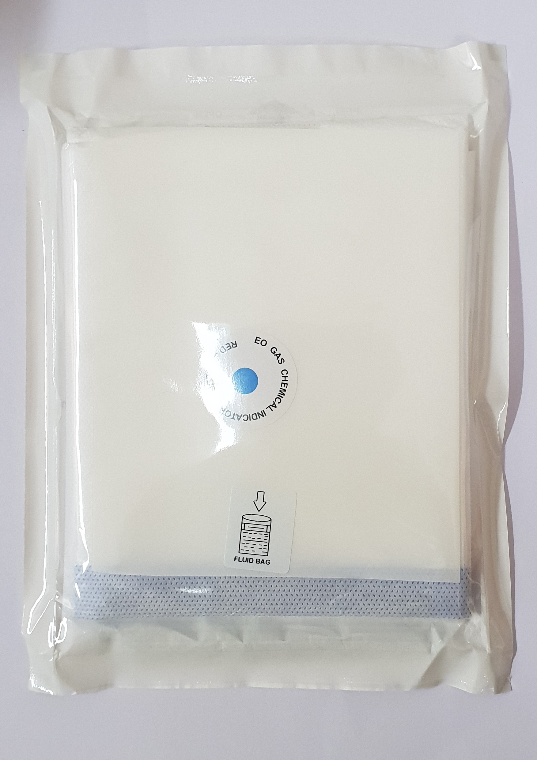 Blue Ophthalmic Eye Drape With Fluid Bag