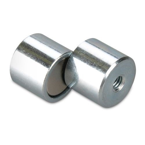 Cylindrical Pot Magnets - Steel Casing, Enhanced Holding Force | Permanent Rubber Magnet, Suitable For Various Temperatures, Versatile Magnetic Fixtures