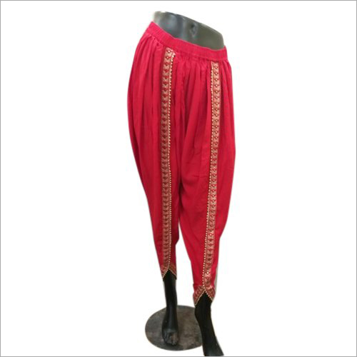 Ladies Tulip Pant - Rayon, Size S-XXL, Red & Multicolor | Stitched, Regular Fit, Dry Cleanable, Quick Dry, Washable, Suitable for All Seasons