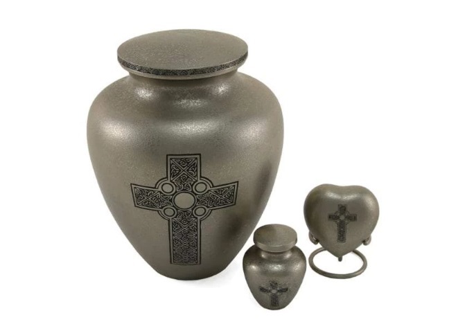 Gray Celtic Cross Adult Urn