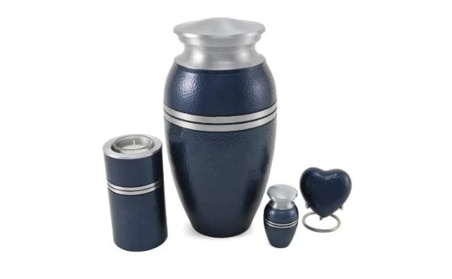 Enamel Legacy Metallics Blue Adult Urn- New