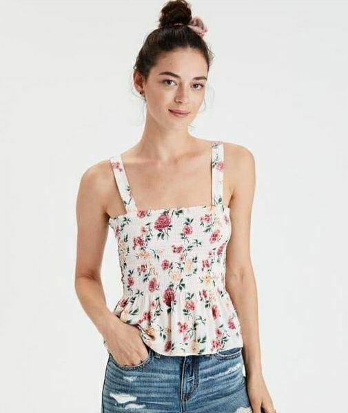Women Tops - Rayon Floral Tank Top, Mustard Color, Size Range S-xl | Casual Wear For Summer Outings, Hand Wash Care Instructions