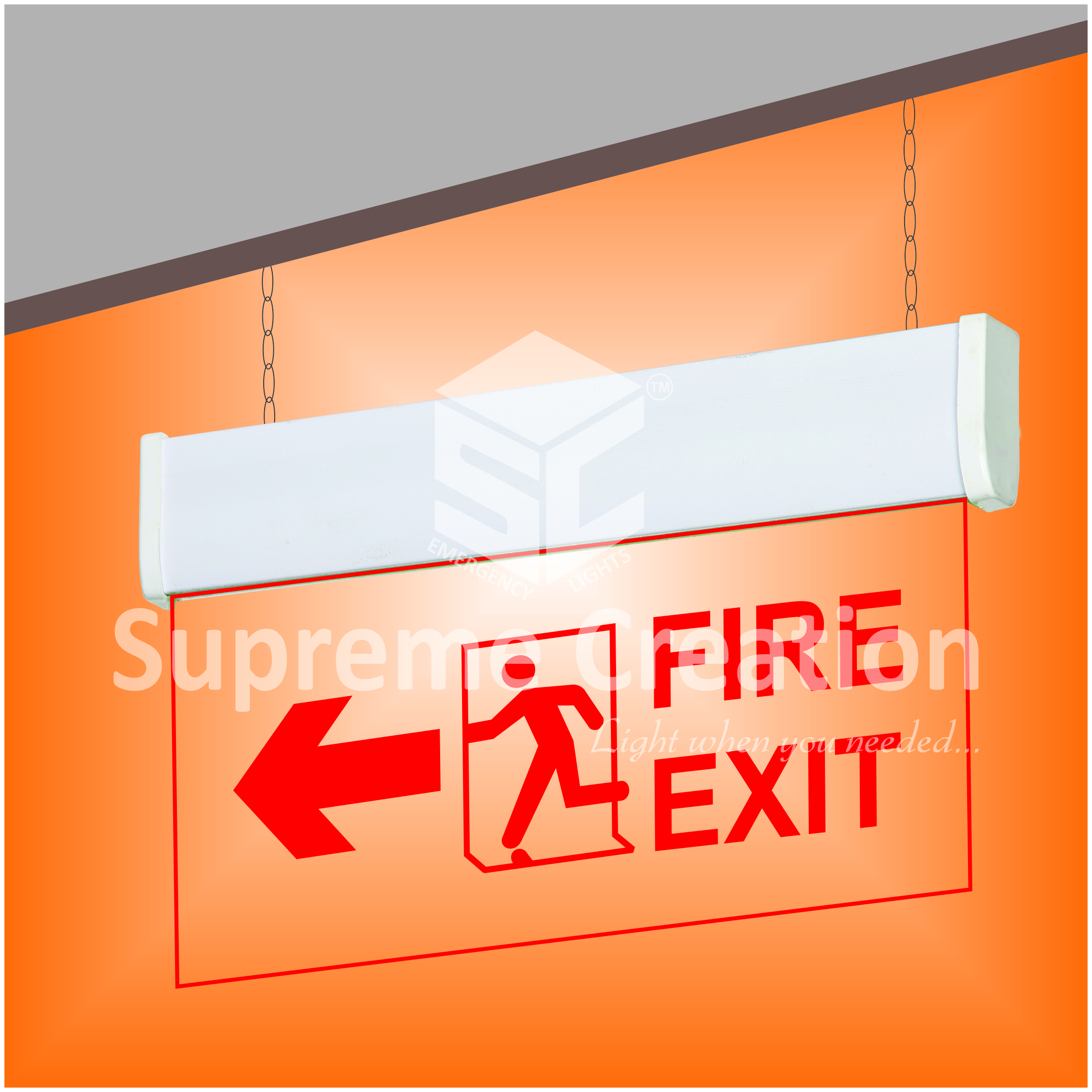 Edge Lit Fire Exit Signage - Acrylic, 300x185 Mm, Green | Portable Rounded Dome Design, Battery Backup With Trickle Charge Feature