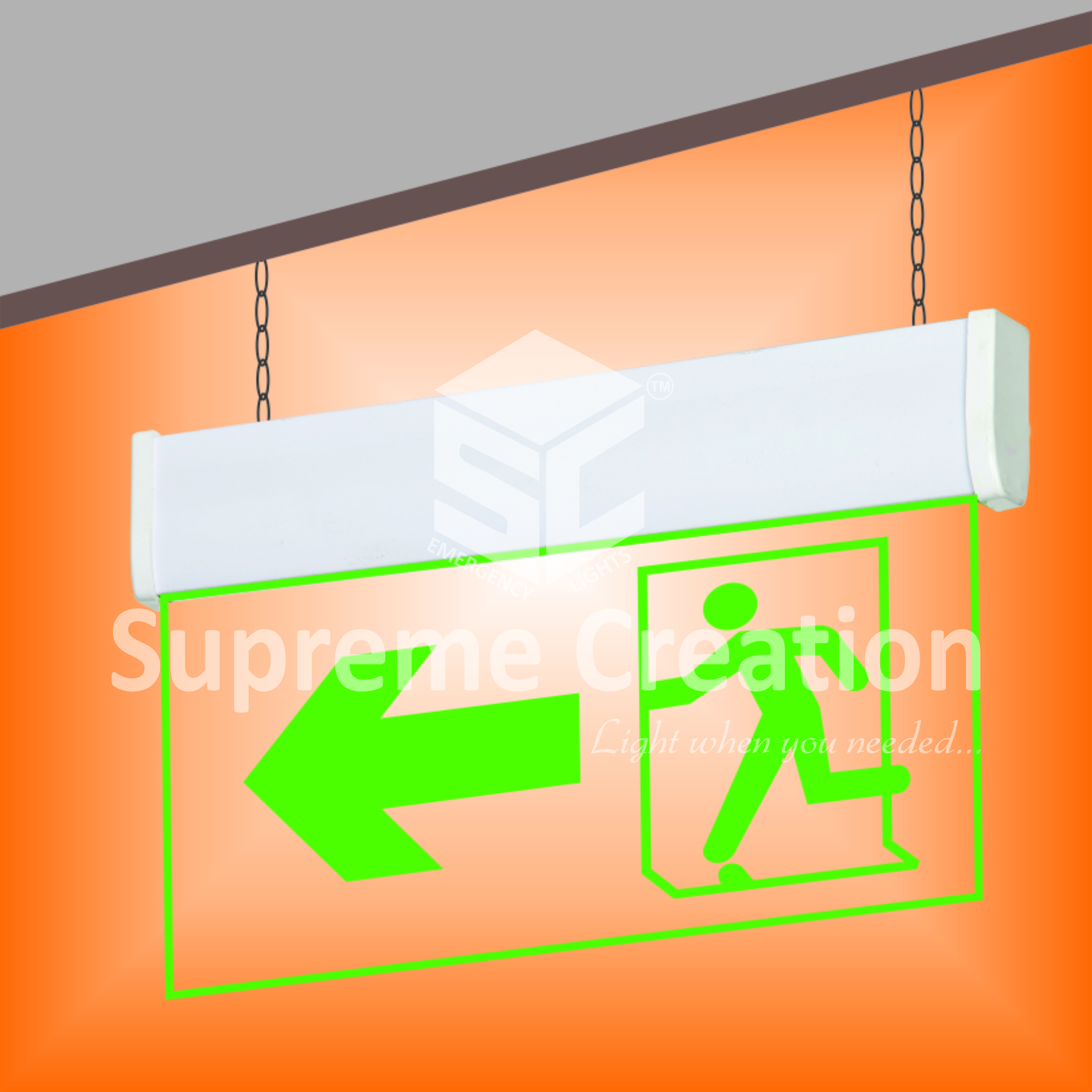 Edge Lit Fire Exit Signage - Acrylic, 300x185 Mm, Green | Portable Rounded Dome Design, Battery Backup With Trickle Charge Feature