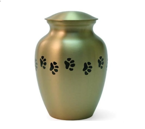 Gold Classic Paws Brass Pet Urn Large New