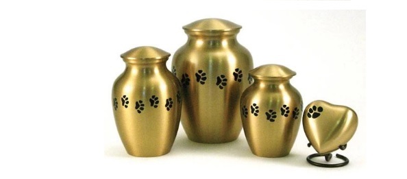Gold Classic Paws Brass Pet Urn Large New