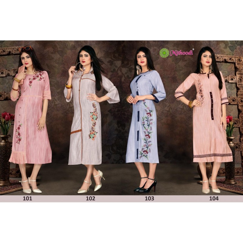 Rayon Style Kurti Decoration Material: Cloths