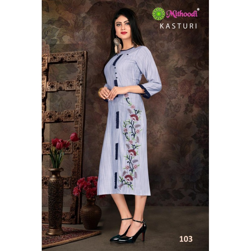Rayon Style Kurti Decoration Material: Cloths