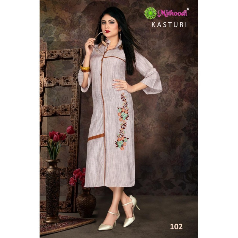 Rayon Style Kurti Decoration Material: Cloths
