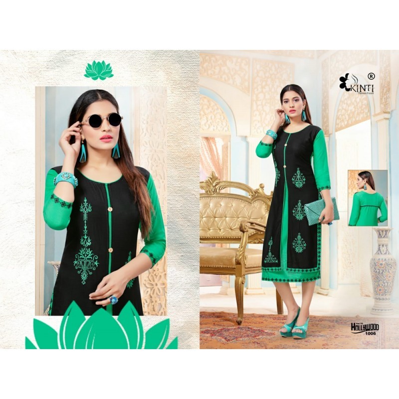 Rayon With Work Printed Kurtis Length: 46 Inch (In)
