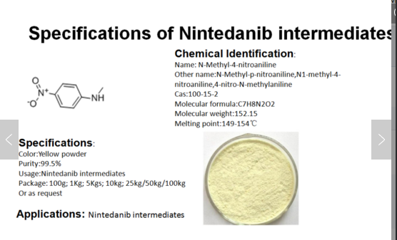 Yellow N-methyl-4-nitro-benzenamine Nintedanib Intermediate Cas 100-15-2