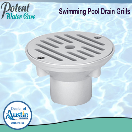 White Swimming Pool Drain Grill