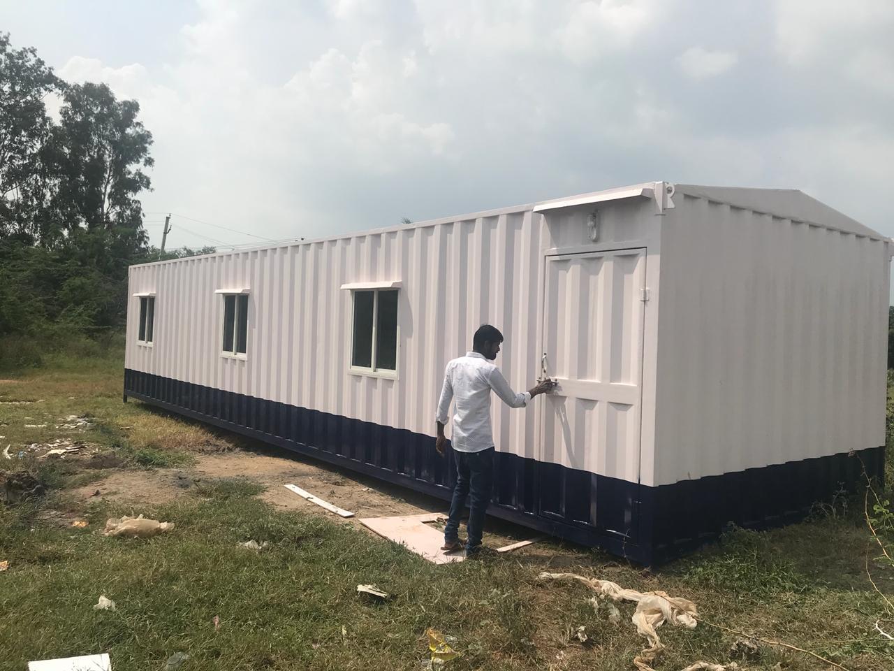 Prefabricated Container Office - M.s / G.i Sheet Exterior, 20ft | Insulated, Custom Color, Portable Design, Versatile Use