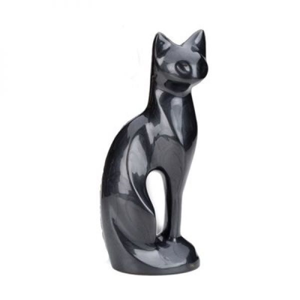 Enamel Cat Urn White