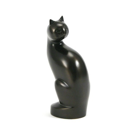 Enamel Cat Urn White