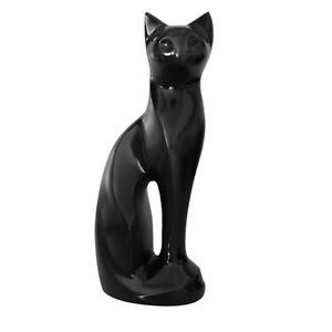 Enamel Cat Urn White