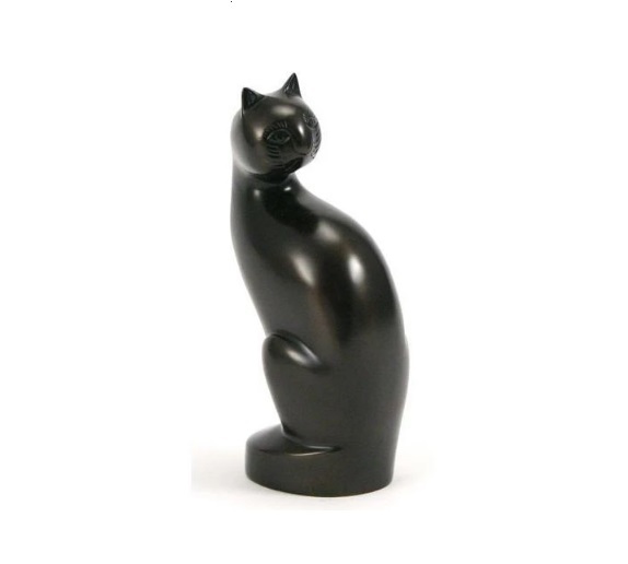 Enamel Cat Urn White