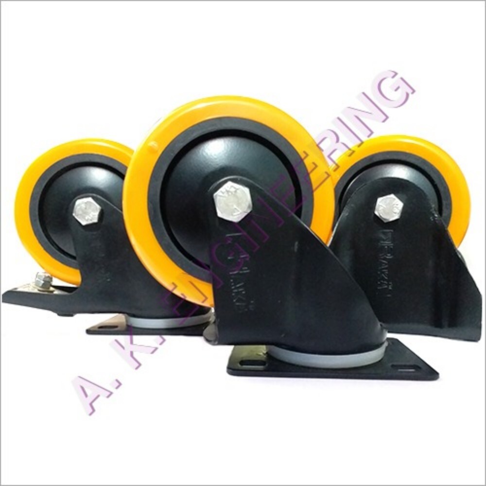 A-One Heavy Duty Caster Wheel - 125mm Nylon Wheel | Graded Metal Body, Rust Resistant, Smooth Movement, Effortless Installation