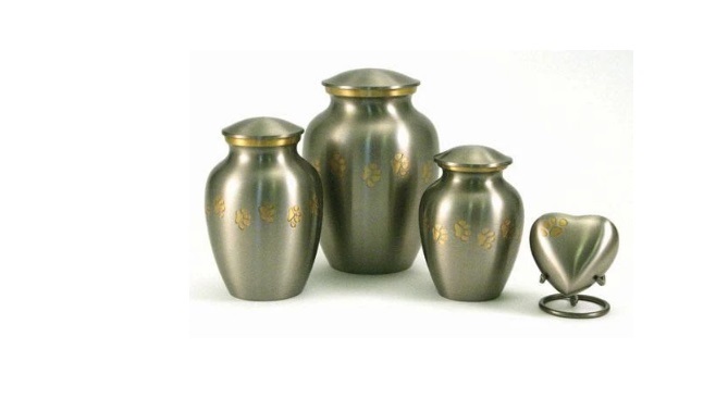 Black Classic Paws Pewter Pet Urn Petite New