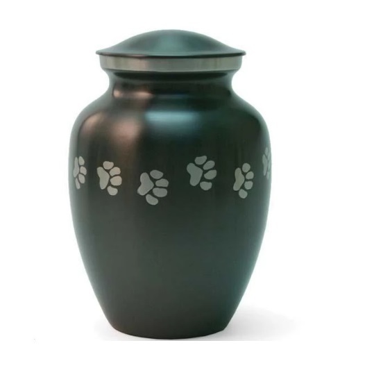 Black Classic Paws Pewter Pet Urn Petite New
