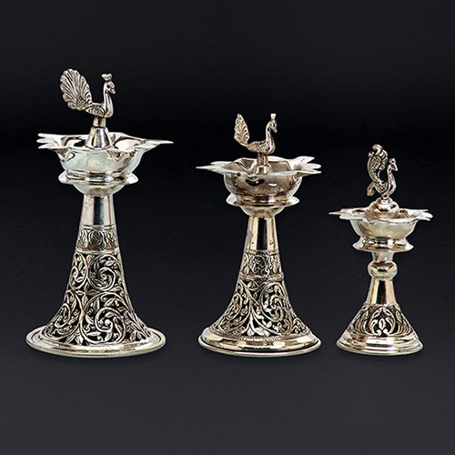 Pure Silver Pooja Lamp