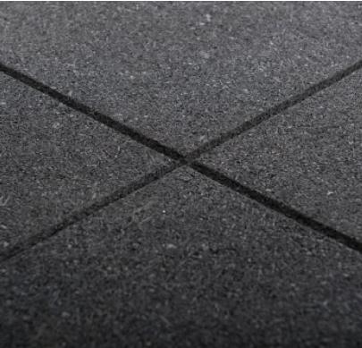 Gymnasium Mats - 1/2 Inch Thick, 4' X 4' Black Interlocking Rubber | Eco-friendly, Shock Absorbing, Heavy Duty Design