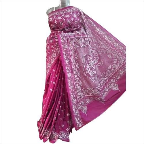 डिजाइनर बांगली स्टिच साड़ी