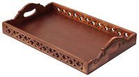 Wooden Serving Tray Handmade With Lattice Work