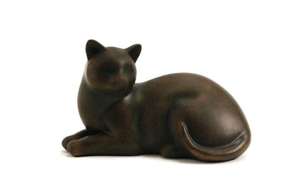 Gold Dog Urn In Cold Cast Bronze New
