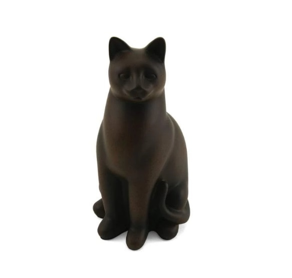 Black Elite Sitting Cat Urn