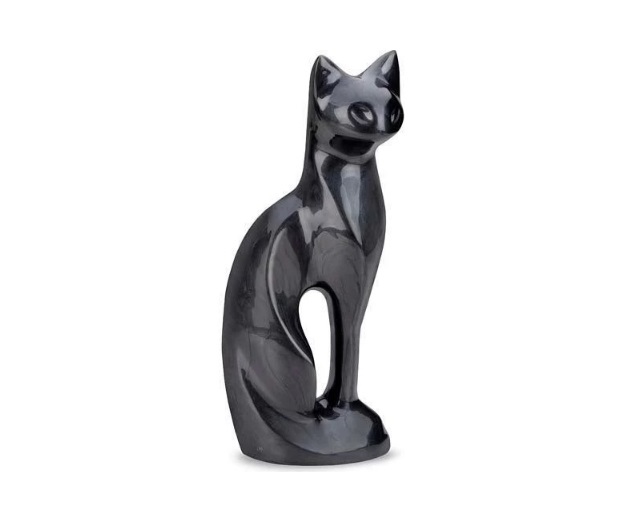 Black Elite Sitting Cat Urn