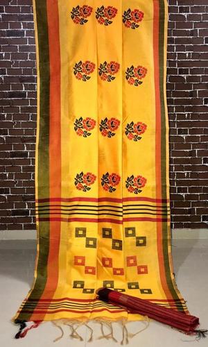 Embroidered Raw Silk Sarees