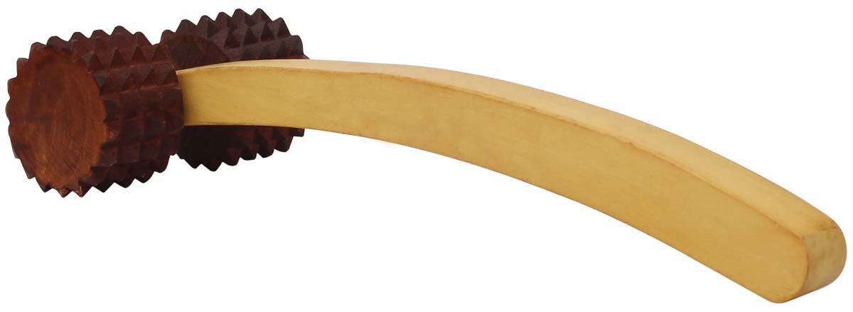 Wooden Massage Roller - Handcrafted Brown Wood, Enhances Muscle Relaxation And Blood Circulation, Decorative Classical And Modern Design