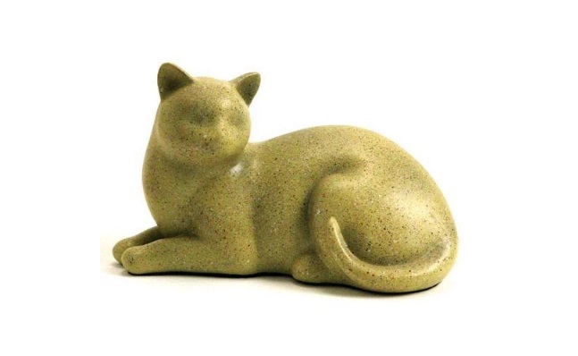 Red Magenta Pouncing Cat Urn