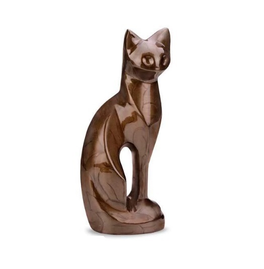 Red Magenta Pouncing Cat Urn