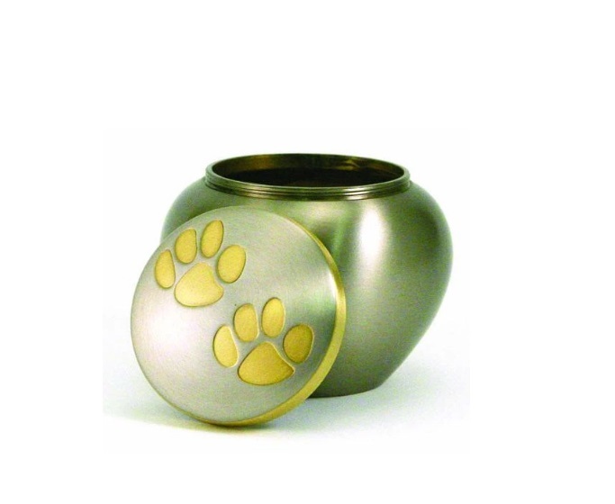 Plating Odyssey Paw Print Pewter Pet Urn Small New