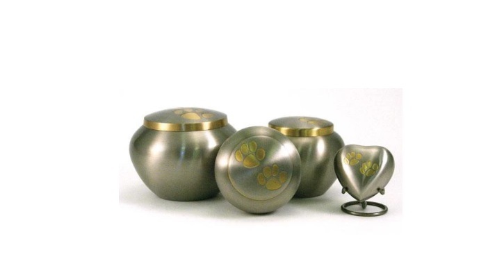 Plating Odyssey Paw Print Pewter Pet Urn Small New
