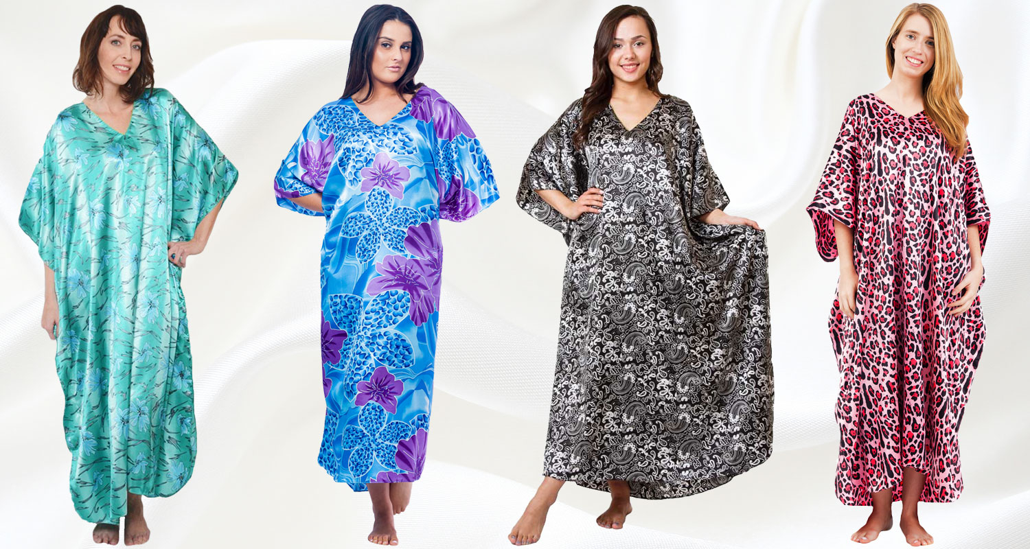 Kaftan - Georgette Plus Size Beach Wear | Short Sleeves, Printed, Multi Color, Non Toxic, Quick Dry, Cool Dry, Anti Wrinkle, Breathable