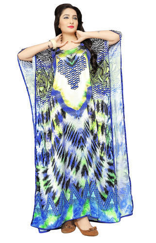 Kaftan - Georgette Plus Size Beach Wear | Short Sleeves, Printed, Multi Color, Non Toxic, Quick Dry, Cool Dry, Anti Wrinkle, Breathable