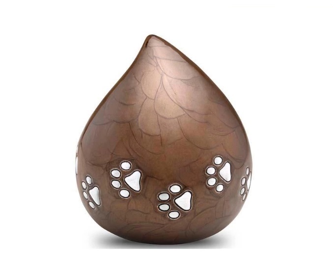 Green Odyssey Paw Print Copper Pet Urn Small- New