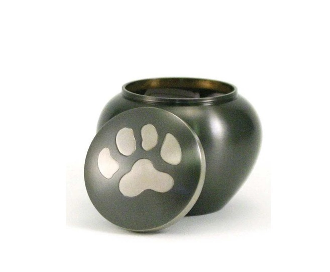 Green Odyssey Paw Print Copper Pet Urn Small- New