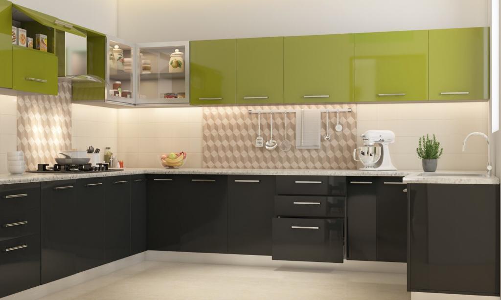 Pvc Kitchen Cabinet - Pvc Material, Variable Dimensions, Teal Color | Modular, Elegant Design, Water Resistant, High Strength, Space-saving, Glossy Finish